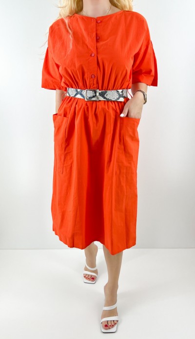 Turuncu gömlek elbise