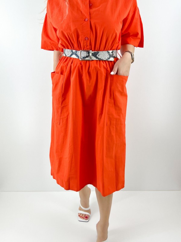 Orange midi dress