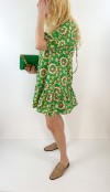 Green ethnic printed midi dress