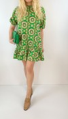 Green ethnic printed midi dress