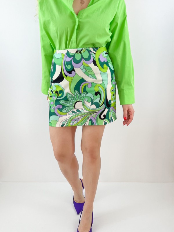 Green lilac mini skirt