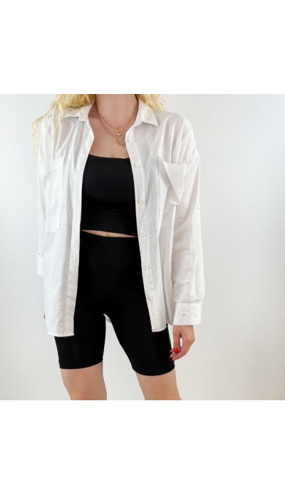 Beyaz keten gömlek