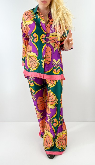 Özel baskılı gömlek pantolon takım