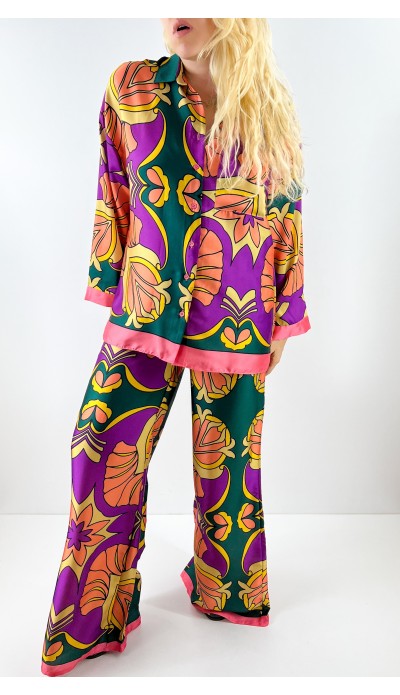 Özel baskılı gömlek pantolon takım