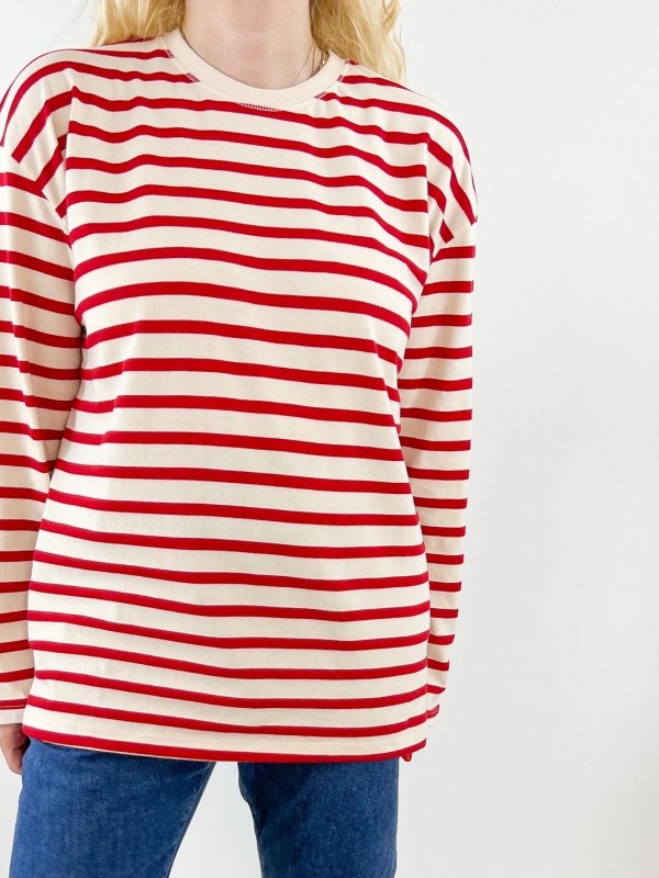 Red striped sweatshirt