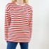 Kırmızı çizgili mevsimlik sweatshirt