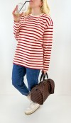 Red striped sweatshirt