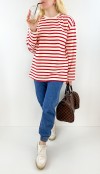 Red striped sweatshirt