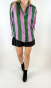 Lilac green striped shirt