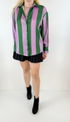 Lilac green striped shirt
