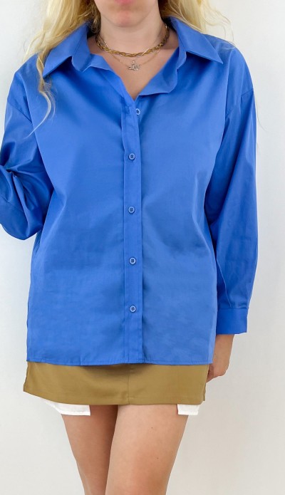 Mavi poplin gömlek