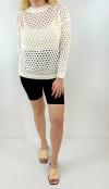Creme color knit blouse