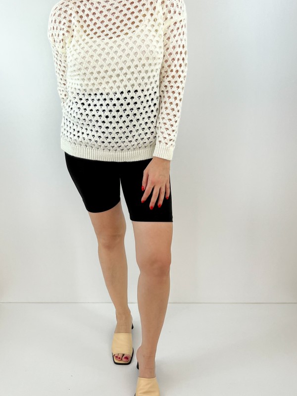 Creme color knit blouse