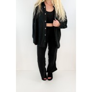 Siyah büstiyer gömlek pantolon takım