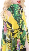 Yellow chiffon tropic maxi dress