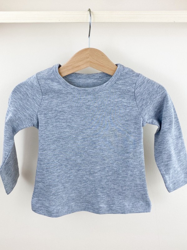 Gray long sleeved baby t-shirt
