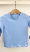 Blue long-sleeved baby t-shirt