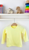 Sarı uzun kollu pamuklu bebek tişört