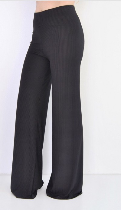 Siyah yüksek bel dökümlü pantolon